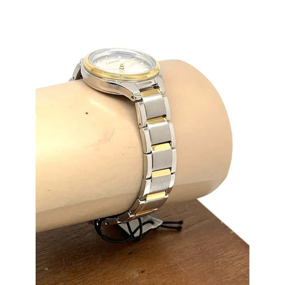 Citizen Women's Watch FE2104-50A Eco Drive Diamond Accent Dial Two Tone Steel